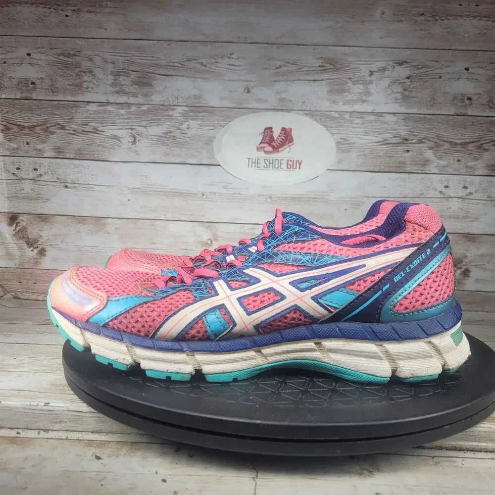 ASICS Gel-Excite 2 Sneakers Women's Size 6.5 Pink Blue Lace Up Running Shoes